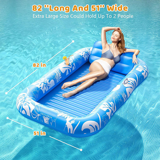 🥳2026 HOT SALE🥳💞50K+ SOLD!😎💦 50% OFF! Inflatable Tanning Pool Lounger – Smart spray cools you automatically. Detachable pillow, cup holders & safety handles. Holds 2 adults (350lb). Perfect for garden or beach! 🏖️🌞