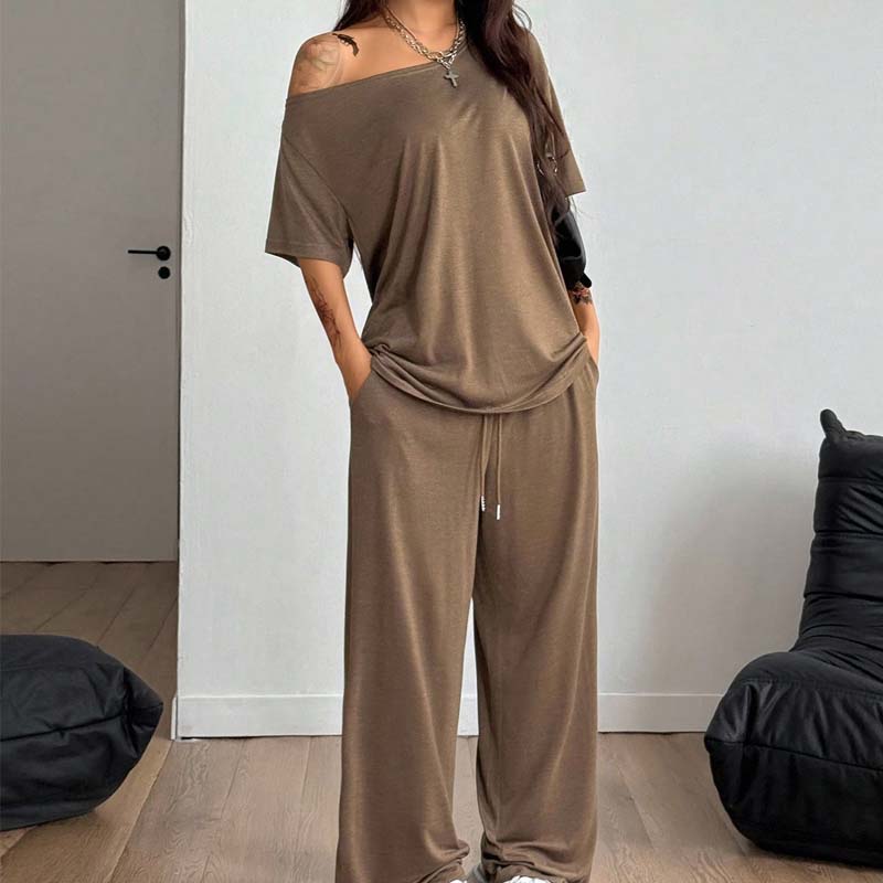 📢📢40% RABAT!! ⏰ Asymmetrisk design, blødt stof &  Bukser med brede ben ✨