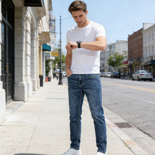 🎁Νέα άφιξη με έκπτωση 49%💥 Ανδρικά τζιν κλασικής ελαστικής γραμμής με στενή εφαρμογή— Δωρεάν αποστολή για δύο τεμάχια