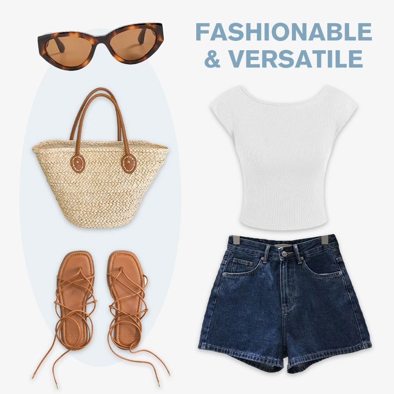 Damen-Jeansshorts mit hoher Taille und lockerer Passform