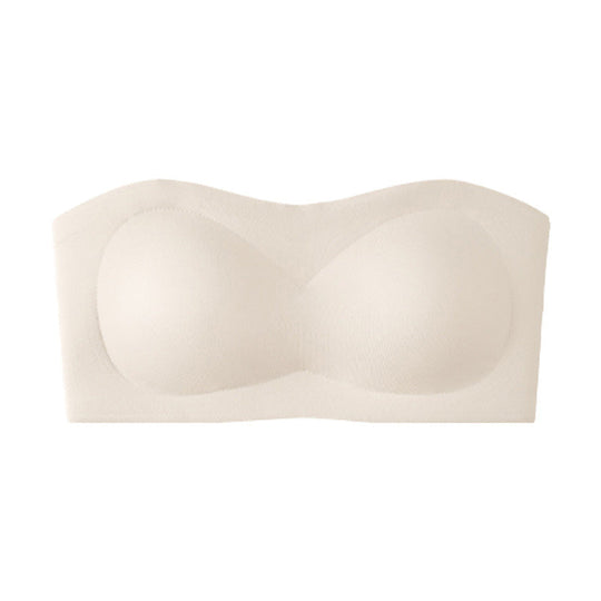⛱️Last Day 50 OFF ！！💞Womens Strapless Bras Push Up Bandeau Bra Non Slip Wireless Supportive Padded Bras Seamless Comfortable Tube Jelly Bra