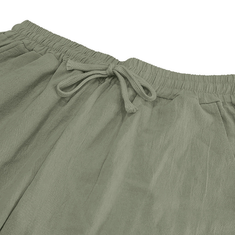 Pantalones casuales con cordón y bolsillos para hombre