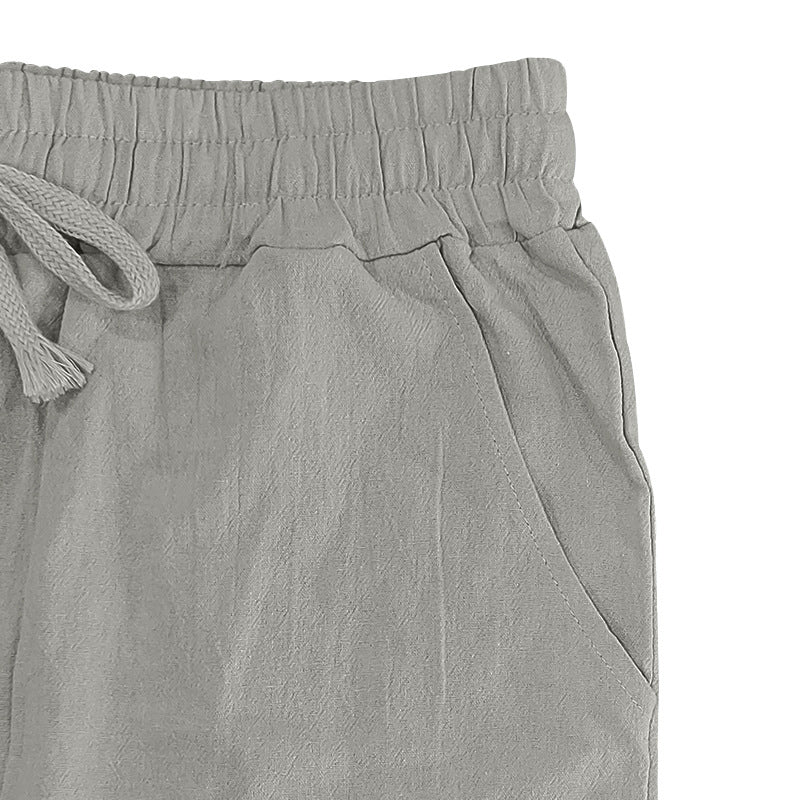 Pantalones casuales con cordón y bolsillos para hombre