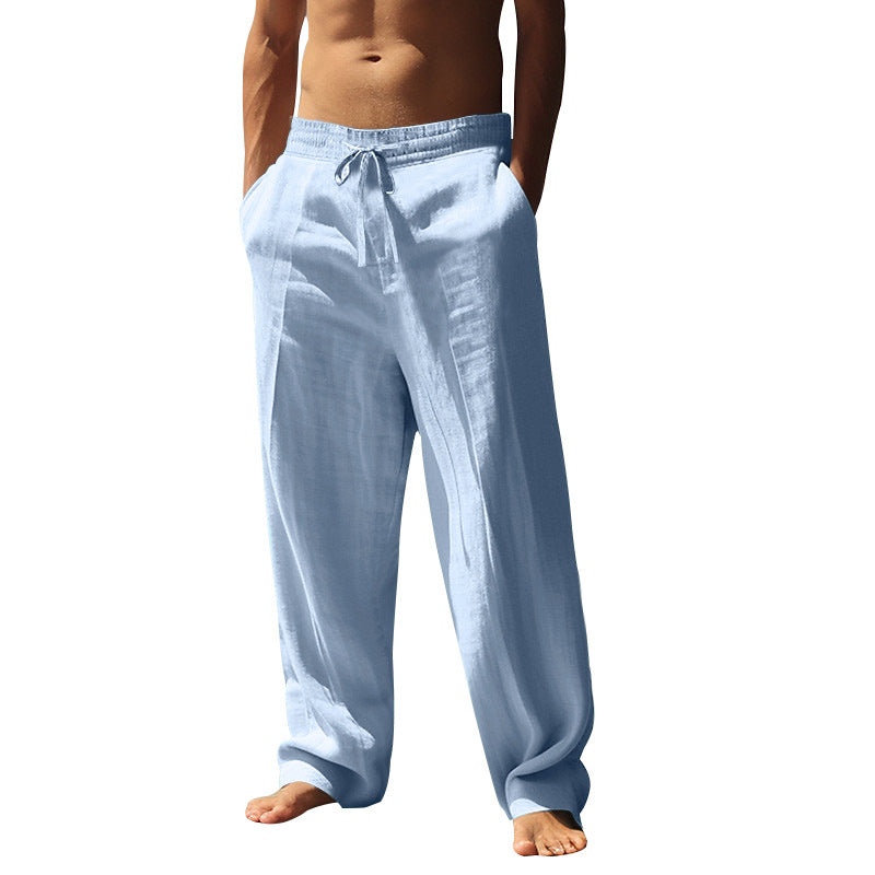 Pantalones casuales con cordón y bolsillos para hombre