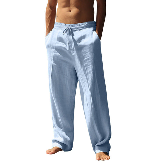Pantalones casuales con cordón y bolsillos para hombre