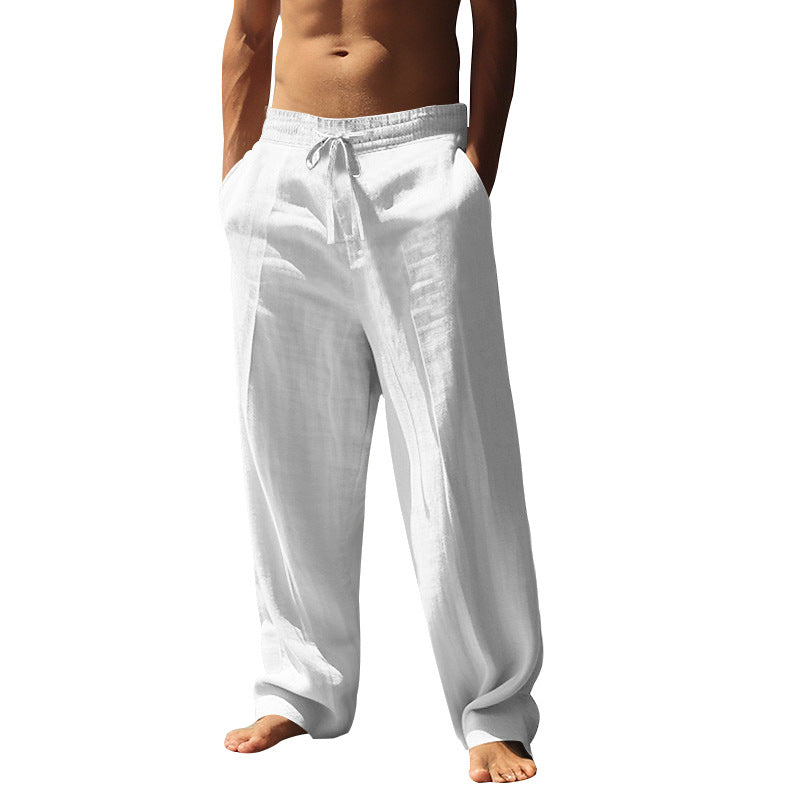 Pantalones casuales con cordón y bolsillos para hombre