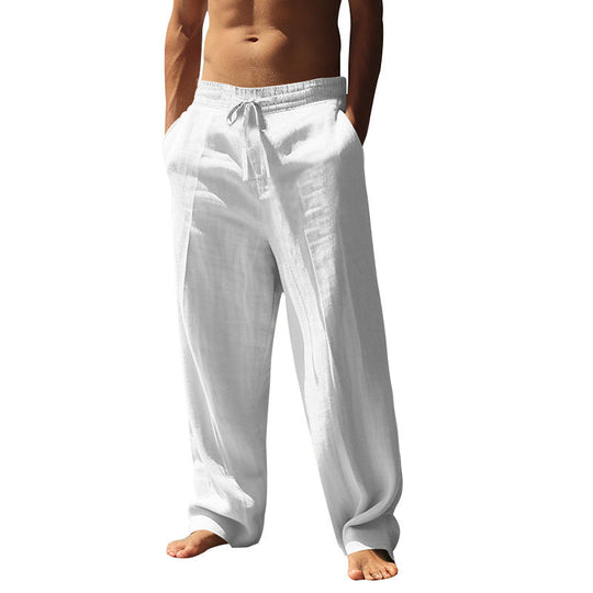 Pantalones casuales con cordón y bolsillos para hombre