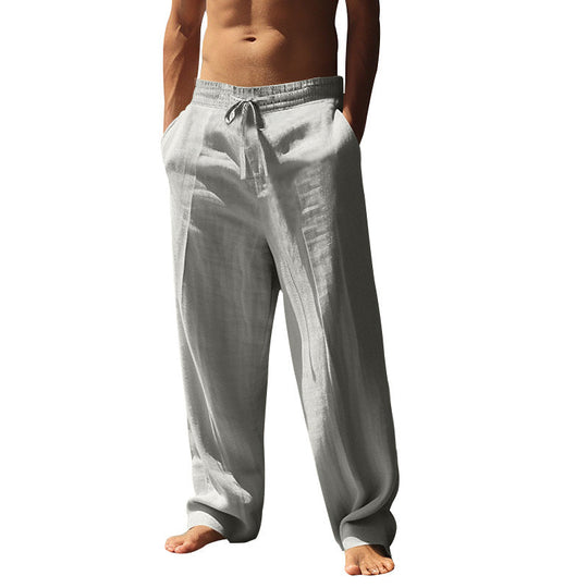 Pantalones casuales con cordón y bolsillos para hombre