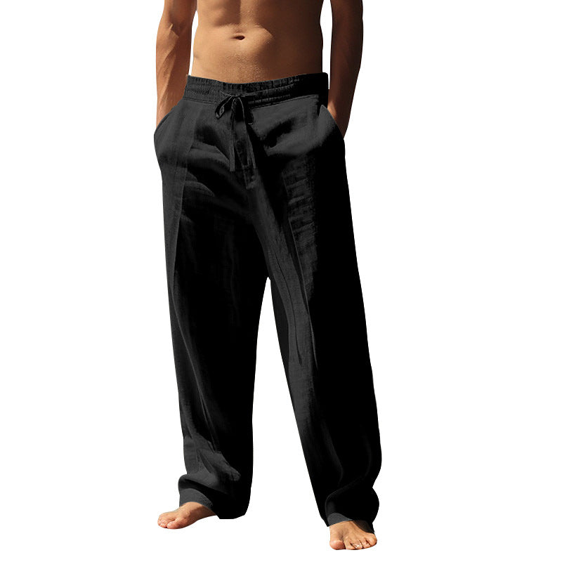 Pantalones casuales con cordón y bolsillos para hombre