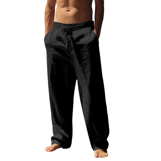 Pantalones casuales con cordón y bolsillos para hombre