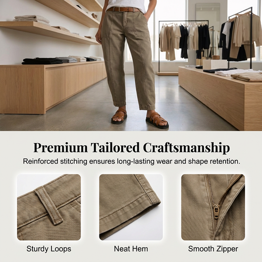 Vielseitige, schmal zulaufende Hose 👖 Hochgeschnitten und figurbetont, praktische Taschen, knitterfreies Material, zaubert optisch längere Beine 📏