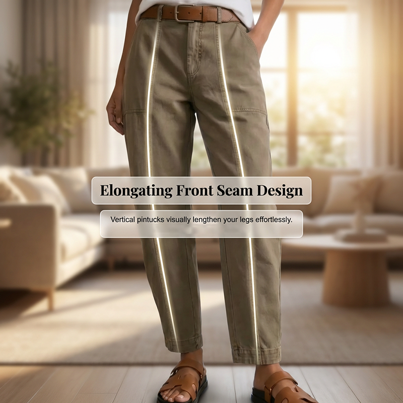 Vielseitige, schmal zulaufende Hose 👖 Hochgeschnitten und figurbetont, praktische Taschen, knitterfreies Material, zaubert optisch längere Beine 📏