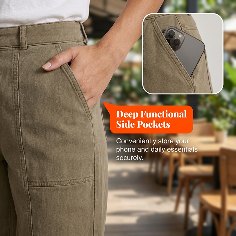 Vielseitige, schmal zulaufende Hose 👖 Hochgeschnitten und figurbetont, praktische Taschen, knitterfreies Material, zaubert optisch längere Beine 📏