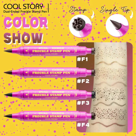 Waterproof Freckles Pen: Faux Freckle Stamp and Fine Tip Eyeliner for Realistic, Long-Lasting Freckles and Effortless Makeup, Perfect for Daily Wear and Cosplay