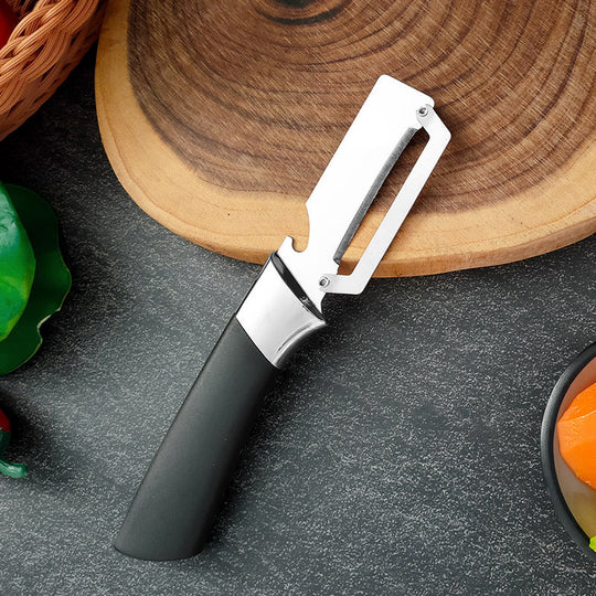 🥒 ¡50% DE DESCUENTO POR TIEMPO LIMITADO! ⚡ Pelador multiusos de acero inoxidable reforzado – Resistente, con hoja ancha y abrebotellas. 🍺