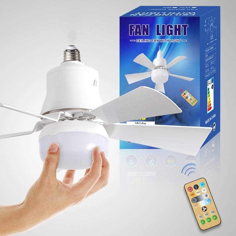 ⏳SALDI ULTIMO GIORNO 🔥Ventilatore da soffitto a LED da 40 W con luce integrata – 52 cm (20,5”), ultra silenzioso con telecomando. 🎯 | E27 + Adattatore B22 GRATUITO 🔌 | Per la camera da letto 😴,  Cucina 👩‍🍳 &  Garage 🛠️