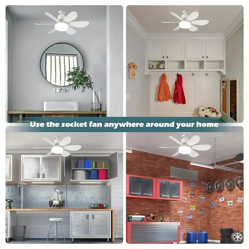 ⏳SALDI ULTIMO GIORNO 🔥Ventilatore da soffitto a LED da 40 W con luce integrata – 52 cm (20,5”), ultra silenzioso con telecomando. 🎯 | E27 + Adattatore B22 GRATUITO 🔌 | Per la camera da letto 😴,  Cucina 👩‍🍳 &  Garage 🛠️