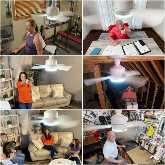 ⏳SALDI ULTIMO GIORNO 🔥Ventilatore da soffitto a LED da 40 W con luce integrata – 52 cm (20,5”), ultra silenzioso con telecomando. 🎯 | E27 + Adattatore B22 GRATUITO 🔌 | Per la camera da letto 😴,  Cucina 👩‍🍳 &  Garage 🛠️