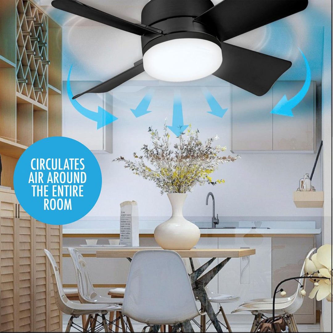 ⏳SALDI ULTIMO GIORNO 🔥Ventilatore da soffitto a LED da 40 W con luce integrata – 52 cm (20,5”), ultra silenzioso con telecomando. 🎯 | E27 + Adattatore B22 GRATUITO 🔌 | Per la camera da letto 😴,  Cucina 👩‍🍳 &  Garage 🛠️