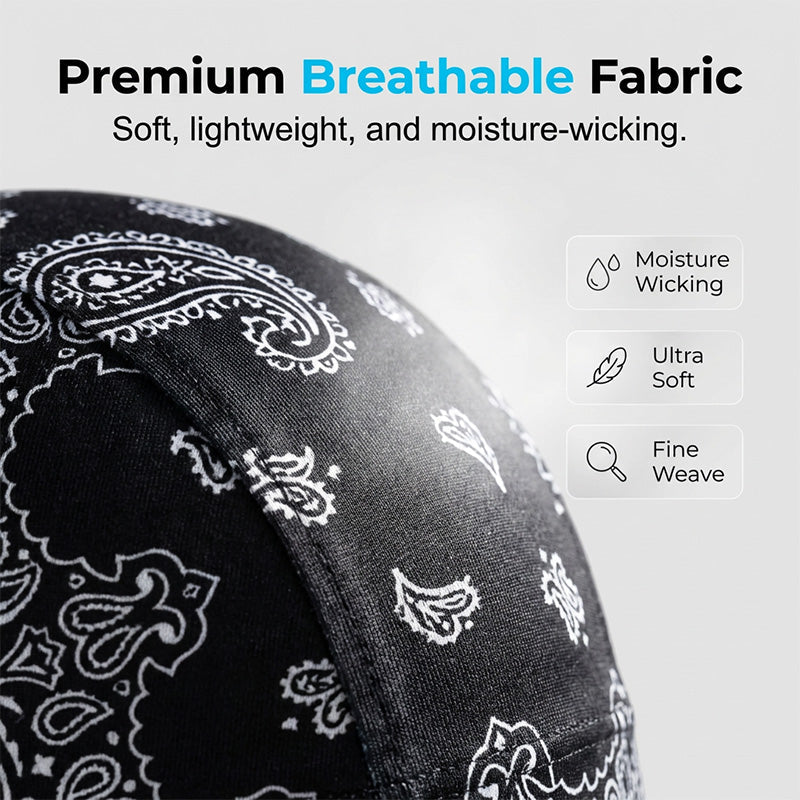 Paisley Cooling Headscarf Set Caps, Moto Pirate Head Wrap Bezpečnostní vložka do helmy, Elastic Fit Ručně omyvatelné multifunkční outdoorové pokrývky hlavy pro sportovce & Outdoorové nadšence
