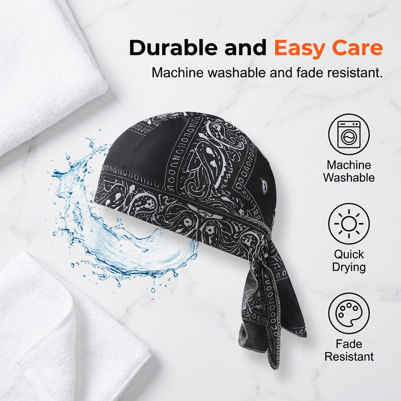 Paisley Cooling Headscarf Set Caps, Moto Pirate Head Wrap Bezpečnostní vložka do helmy, Elastic Fit Ručně omyvatelné multifunkční outdoorové pokrývky hlavy pro sportovce & Outdoorové nadšence