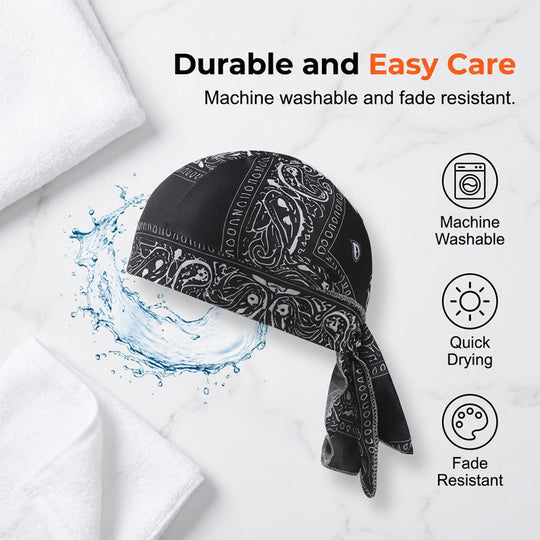 Paisley Cooling Headscarf Set Caps, Moto Pirate Head Wrap Bezpečnostní vložka do helmy, Elastic Fit Ručně omyvatelné multifunkční outdoorové pokrývky hlavy pro sportovce & Outdoorové nadšence