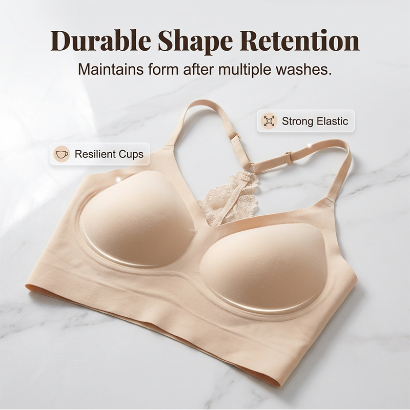 Lusait Lace Jelly Bra Bralettes for Women Pullover Bra Seamless Wireless Deep V Racerback Comfort Padded Everyday Tshirt Bra tiktokshopspringglowup summerwins,summerwins