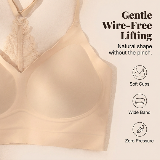 Lusait Lace Jelly Bra Bralettes for Women Pullover Bra Seamless Wireless Deep V Racerback Comfort Padded Everyday Tshirt Bra tiktokshopspringglowup summerwins,summerwins