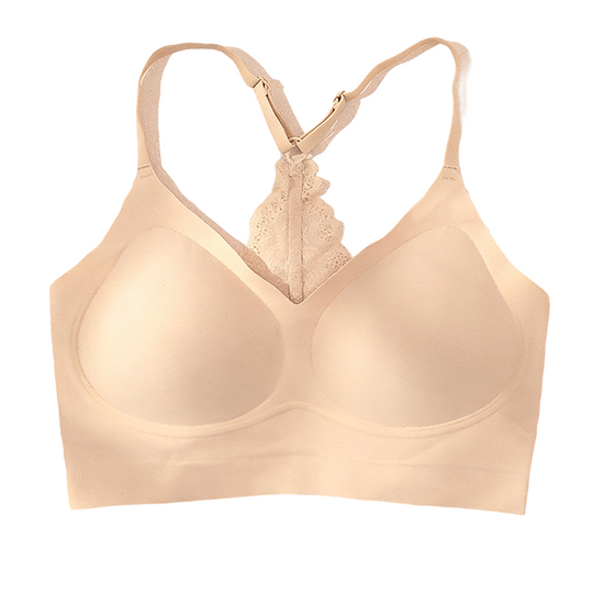 Lusait Lace Jelly Bra Bralettes for Women Pullover Bra Seamless Wireless Deep V Racerback Comfort Padded Everyday Tshirt Bra tiktokshopspringglowup summerwins,summerwins