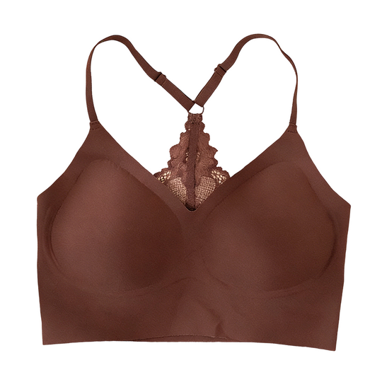 Lusait Lace Jelly Bra Bralettes for Women Pullover Bra Seamless Wireless Deep V Racerback Comfort Padded Everyday Tshirt Bra tiktokshopspringglowup summerwins,summerwins