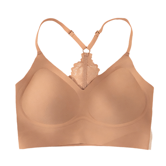 Lusait Lace Jelly Bra Bralettes for Women Pullover Bra Seamless Wireless Deep V Racerback Comfort Padded Everyday Tshirt Bra tiktokshopspringglowup summerwins,summerwins