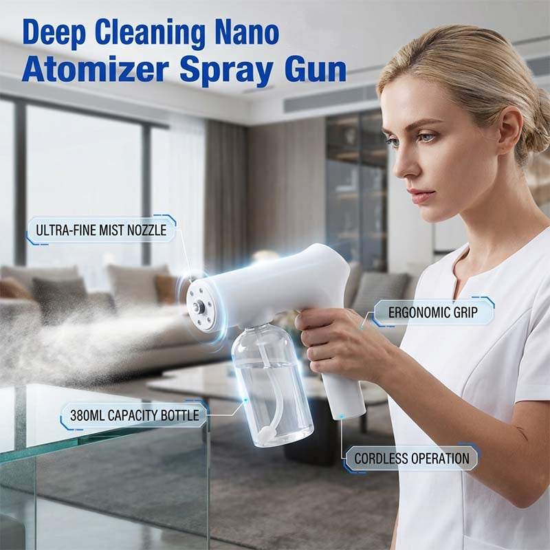 🦠 50% OFF NOW! 🚫 Cordless Nano Atomizer – Touchless Disinfecting, Blue Light – For Home, Office & Car 🏠