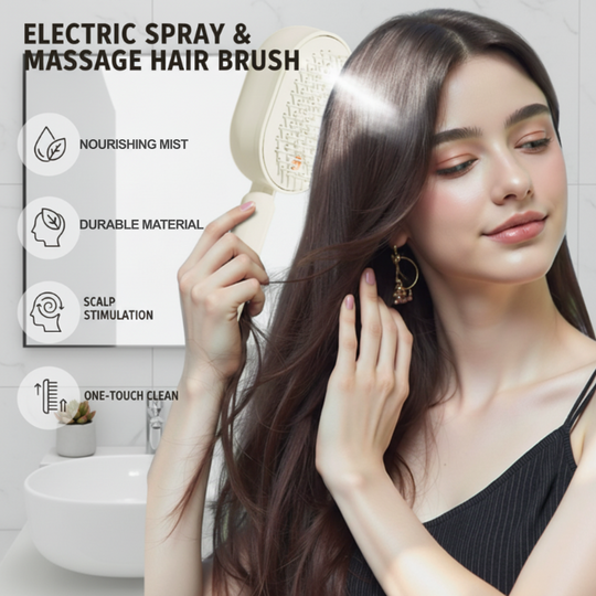 💆‍♀️ SCONTO DEL 50% ORA! 💧 Spray elettrico &  Spazzola massaggiante per capelli – Massaggio rilassante del cuoio capelluto, nebulizzazione fine &  Cura dei capelli lisci: districa, nutre, rilassa ✨