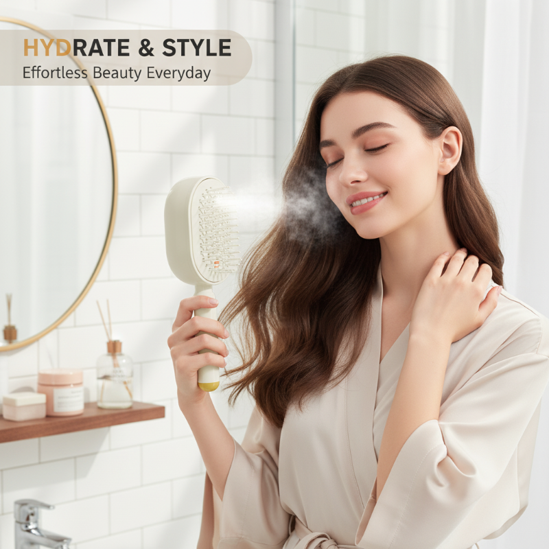 💆‍♀️ SCONTO DEL 50% ORA! 💧 Spray elettrico &  Spazzola massaggiante per capelli – Massaggio rilassante del cuoio capelluto, nebulizzazione fine &  Cura dei capelli lisci: districa, nutre, rilassa ✨