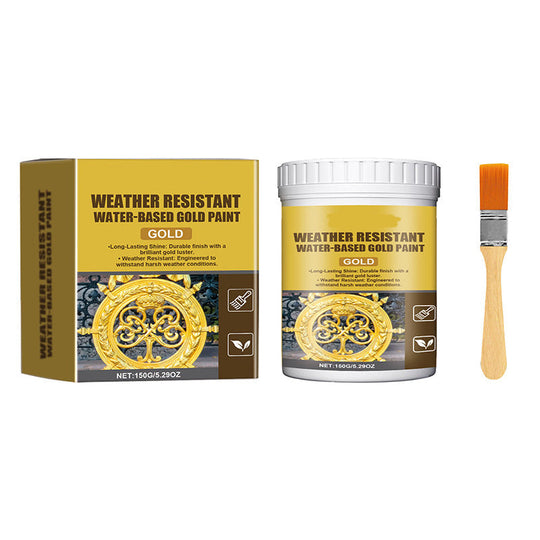 🥳2026 HOT SALE🥳💞50K+ SOLD!🏠✨40% OFF! Weather Resistant Gold Paint – Water‑based, brilliant shine. Safe for metal, wood & stone. Lasts rain or shine! 🖌️💛