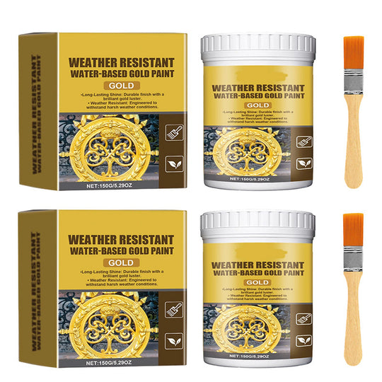 🥳2026 HOT SALE🥳💞50K+ SOLD!🏠✨40% OFF! Weather Resistant Gold Paint – Water‑based, brilliant shine. Safe for metal, wood & stone. Lasts rain or shine! 🖌️💛
