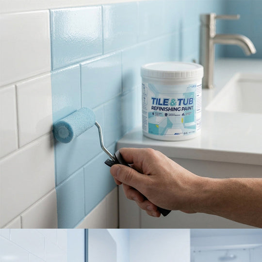 🥳OFFERTA IMPERDIBILE 2026🥳💞Oltre 50.000 unità vendute!🛁🎨 Piastrella &  Kit di vernice per il restauro della vasca da bagno – Finitura impermeabile e antiscivolo. Copre le macchie &  crepe. Facile da fare da soli, non serve un professionista. ✨🛡️