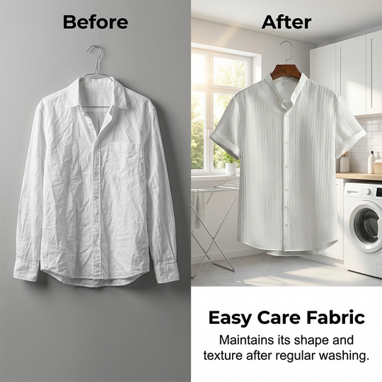 👔 LIMITED-TIME 55% OFF! ✨ Men's Textured 2-Piece Set – Shirt & Pants, Breathable, Coordinated 🧳