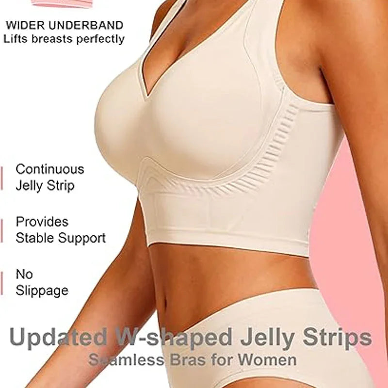 🥳2026 HOT SALE🥳💞50K+ SOLD!👗🌸 50% OFF! Full Coverage Seamless Support Bra – Anti‑sagging, side smoothing, wide straps. All‑day comfort & lift. 👙✨