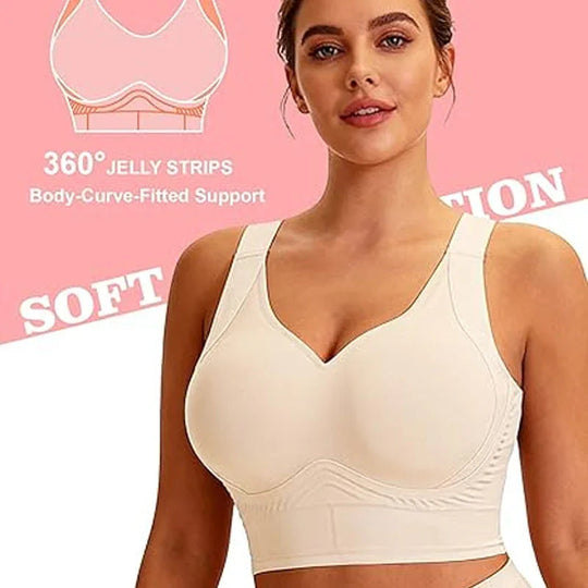 🥳2026 HOT SALE🥳💞50K+ SOLD!👗🌸 50% OFF! Full Coverage Seamless Support Bra – Anti‑sagging, side smoothing, wide straps. All‑day comfort & lift. 👙✨