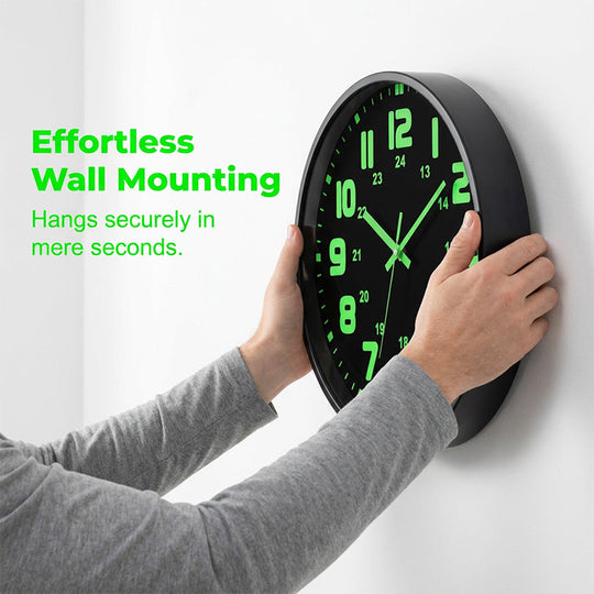 🕐 LIMITED-TIME 50% OFF! ✨ Luminous Wall Clock – Silent, 12-Inch, Day & Night Visibility 🌙