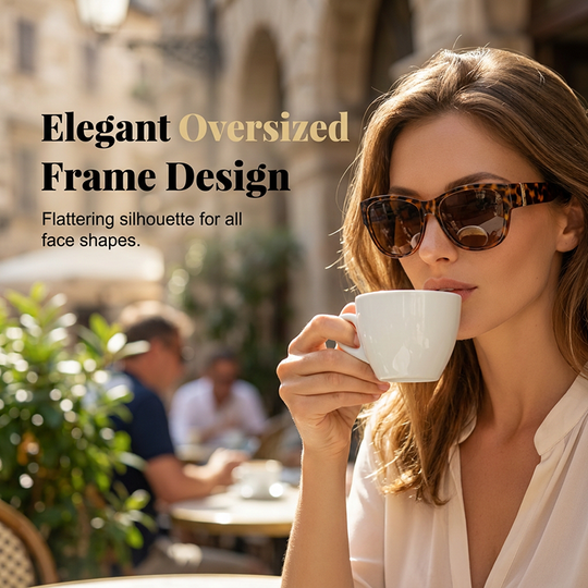 EUNOIALENS Fit-Over Prescription Sunglasses, Oversized Square Full-Rim Plastic Frames, UV400 Protection, Trendy Stylish Women's Unisex Fashion Accessory, Single Pair summerwins