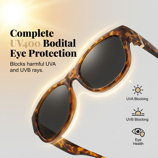 EUNOIALENS Fit-Over Prescription Sunglasses, Oversized Square Full-Rim Plastic Frames, UV400 Protection, Trendy Stylish Women's Unisex Fashion Accessory, Single Pair summerwins