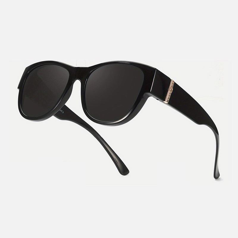EUNOIALENS Fit-Over Prescription Sunglasses, Oversized Square Full-Rim Plastic Frames, UV400 Protection, Trendy Stylish Women's Unisex Fashion Accessory, Single Pair summerwins