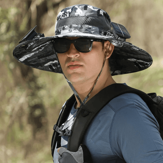 New Solar-Powered Outdoor Cooling Fan Hat — Sun Protection Hat with Solar Fan | Dual-Power Rechargeable Fan | Outdoor Water-Resistant Fan | Ideal for Sporting Events | Unisex Design | TikTokShopSpringGlowUp Sun Bucket Hat Lightweight Golf Hat