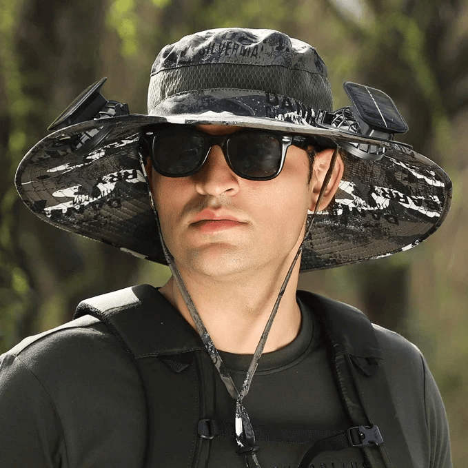 New Solar-Powered Outdoor Cooling Fan Hat — Sun Protection Hat with Solar Fan | Dual-Power Rechargeable Fan | Outdoor Water-Resistant Fan | Ideal for Sporting Events | Unisex Design | TikTokShopSpringGlowUp Sun Bucket Hat Lightweight Golf Hat