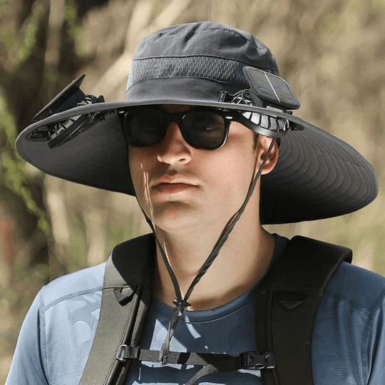 New Solar-Powered Outdoor Cooling Fan Hat — Sun Protection Hat with Solar Fan | Dual-Power Rechargeable Fan | Outdoor Water-Resistant Fan | Ideal for Sporting Events | Unisex Design | TikTokShopSpringGlowUp Sun Bucket Hat Lightweight Golf Hat