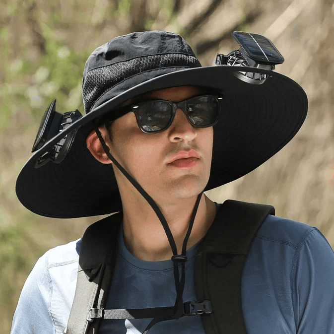 New Solar-Powered Outdoor Cooling Fan Hat — Sun Protection Hat with Solar Fan | Dual-Power Rechargeable Fan | Outdoor Water-Resistant Fan | Ideal for Sporting Events | Unisex Design | TikTokShopSpringGlowUp Sun Bucket Hat Lightweight Golf Hat