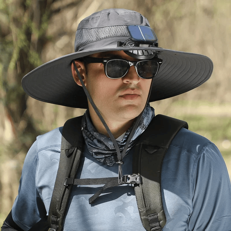 New Solar-Powered Outdoor Cooling Fan Hat — Sun Protection Hat with Solar Fan | Dual-Power Rechargeable Fan | Outdoor Water-Resistant Fan | Ideal for Sporting Events | Unisex Design | TikTokShopSpringGlowUp Sun Bucket Hat Lightweight Golf Hat