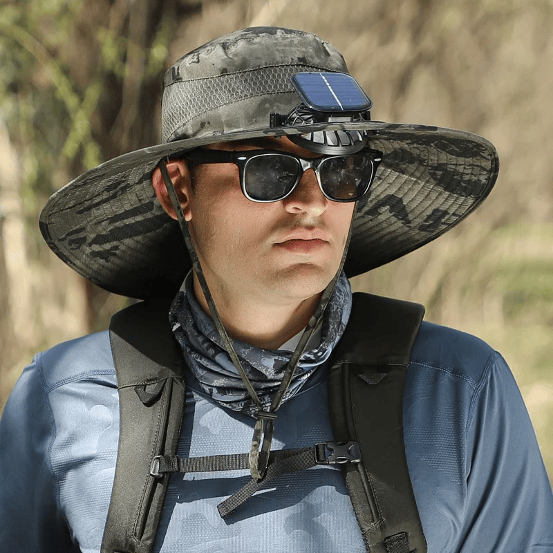 New Solar-Powered Outdoor Cooling Fan Hat — Sun Protection Hat with Solar Fan | Dual-Power Rechargeable Fan | Outdoor Water-Resistant Fan | Ideal for Sporting Events | Unisex Design | TikTokShopSpringGlowUp Sun Bucket Hat Lightweight Golf Hat